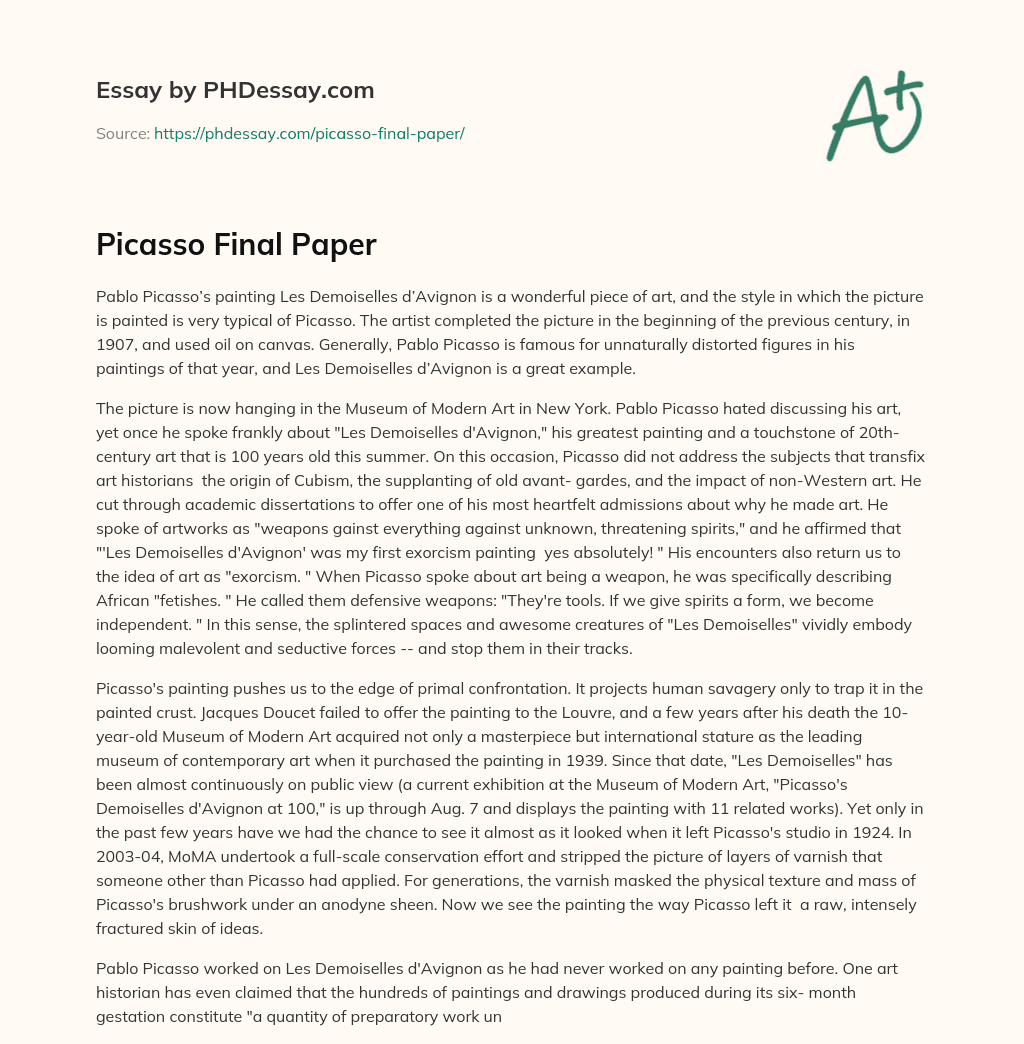 Picasso Final Paper essay