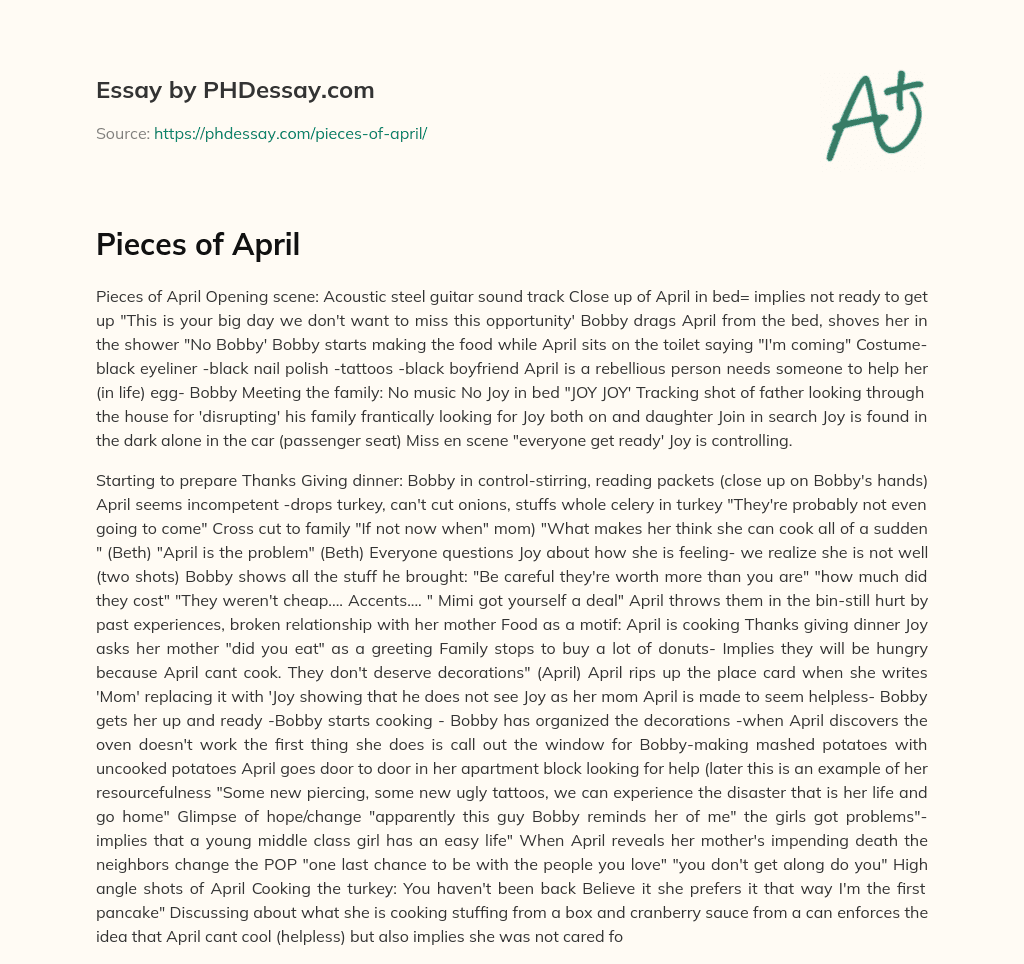 Pieces of April essay