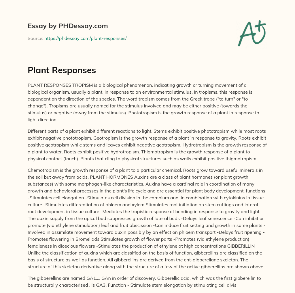 Plant Responses essay