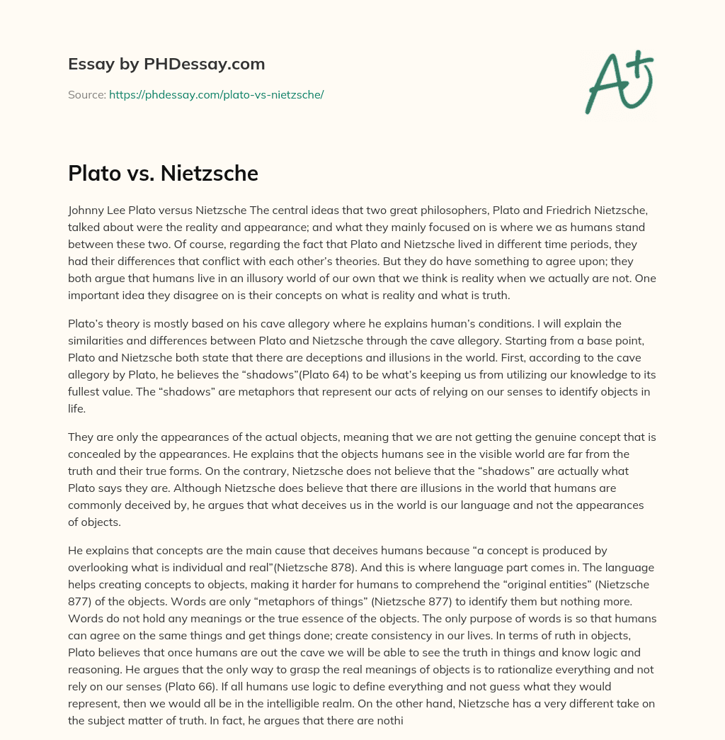 Plato vs. Nietzsche essay