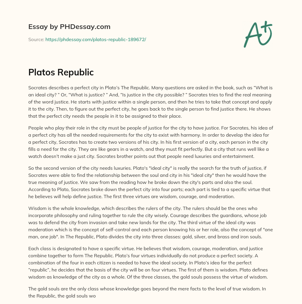 Platos Republic essay