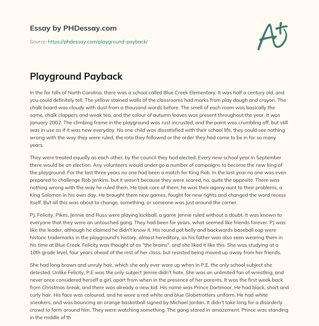Playground Payback essay