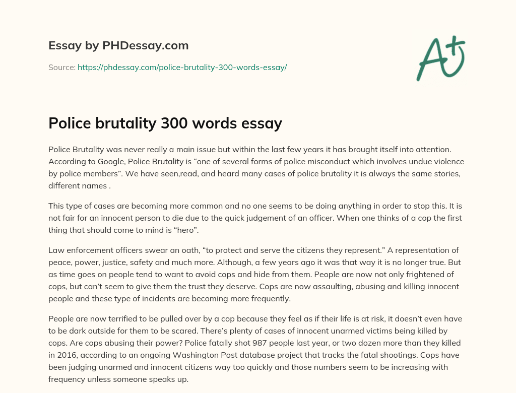 police brutality reflection essay