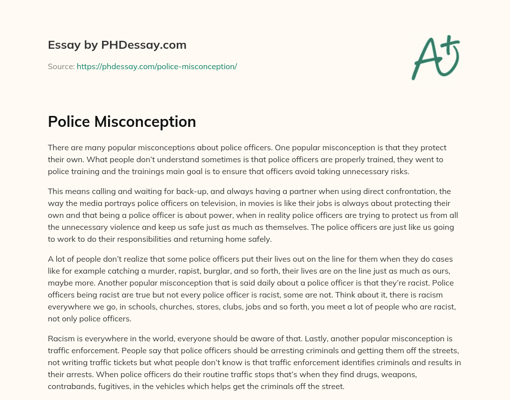 Police Misconception essay