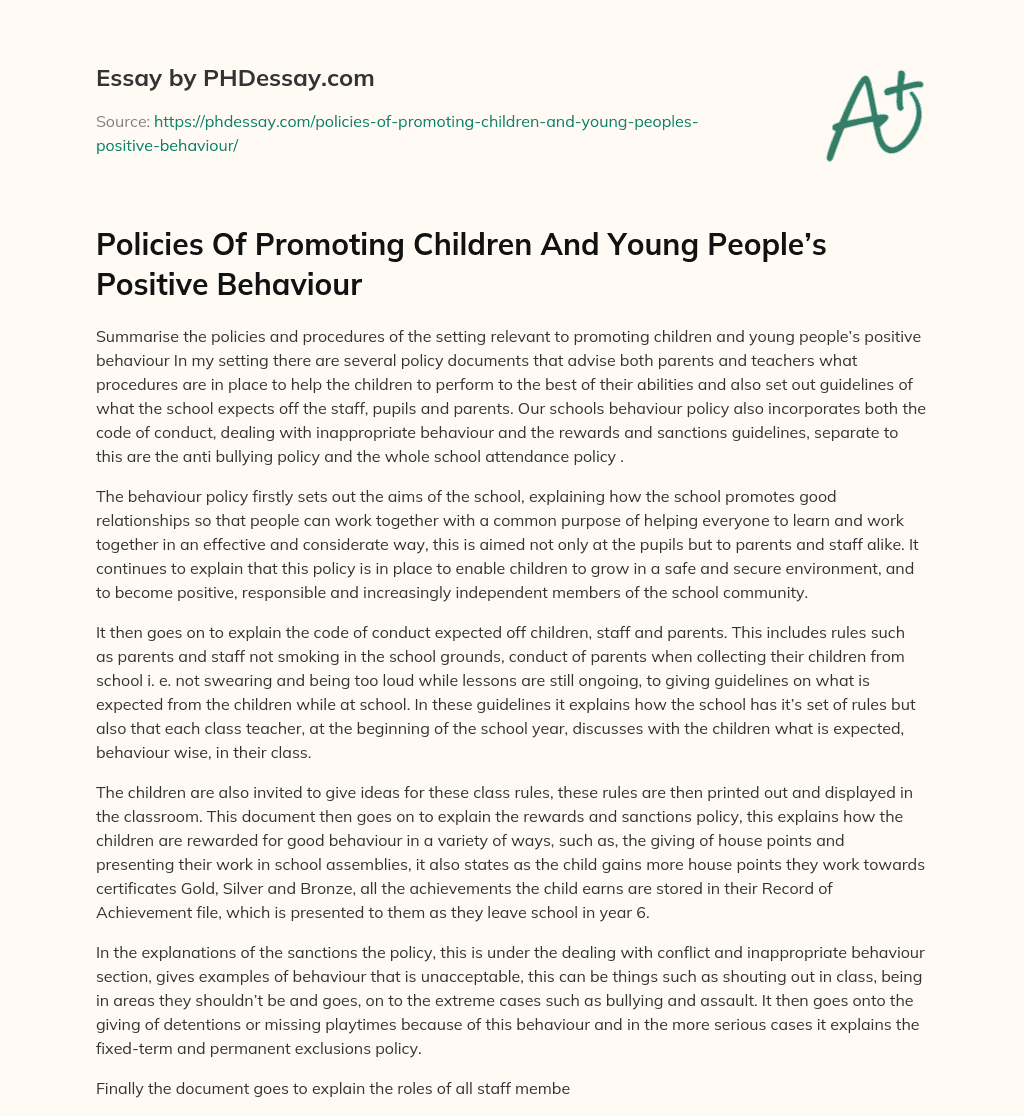 policies-of-promoting-children-and-young-people-s-positive-behaviour