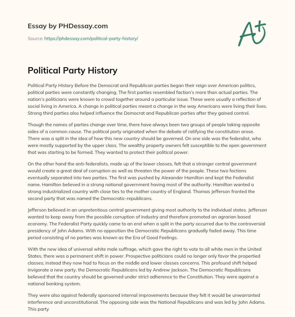 Political Party History essay