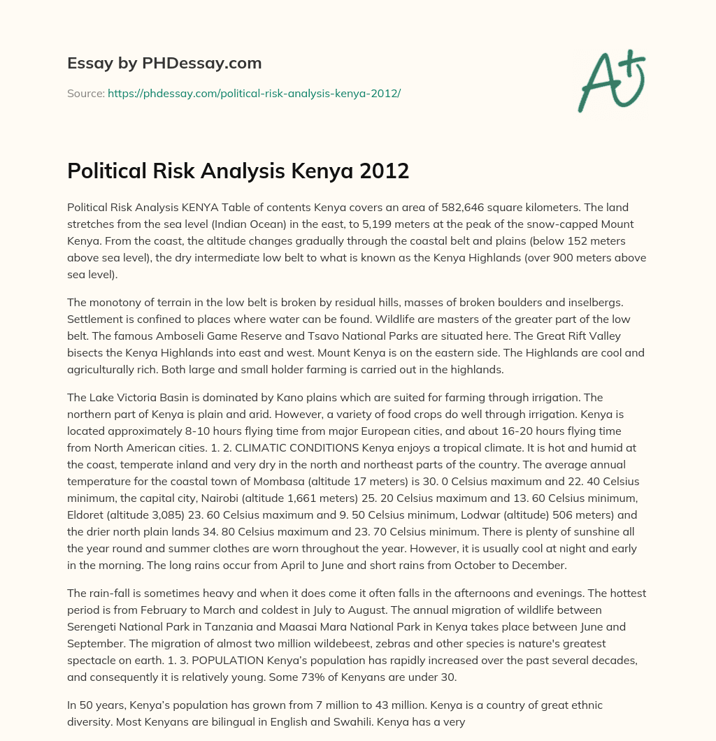 political-risk-analysis-kenya-2012-phdessay