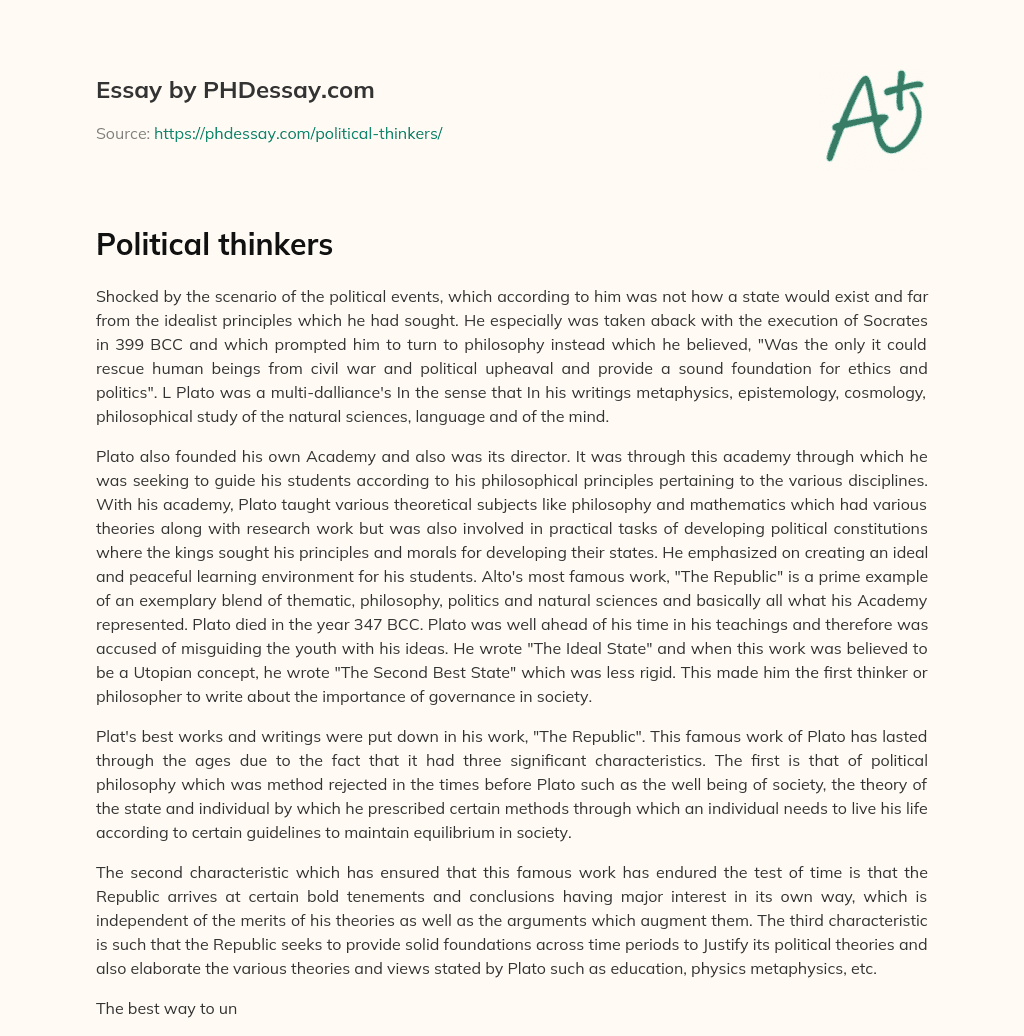 Political thinkers essay
