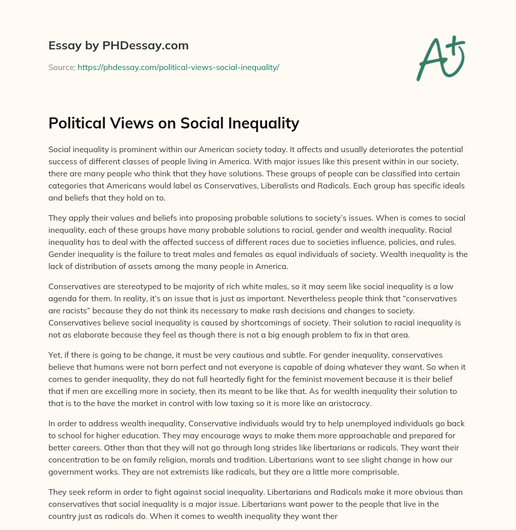explain social inequality essay