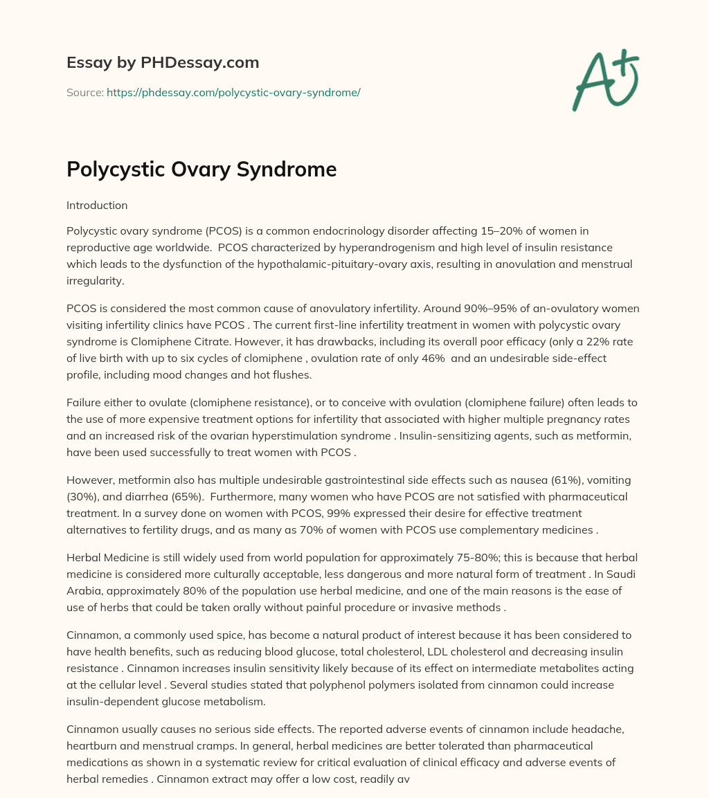 Polycystic Ovary Syndrome essay