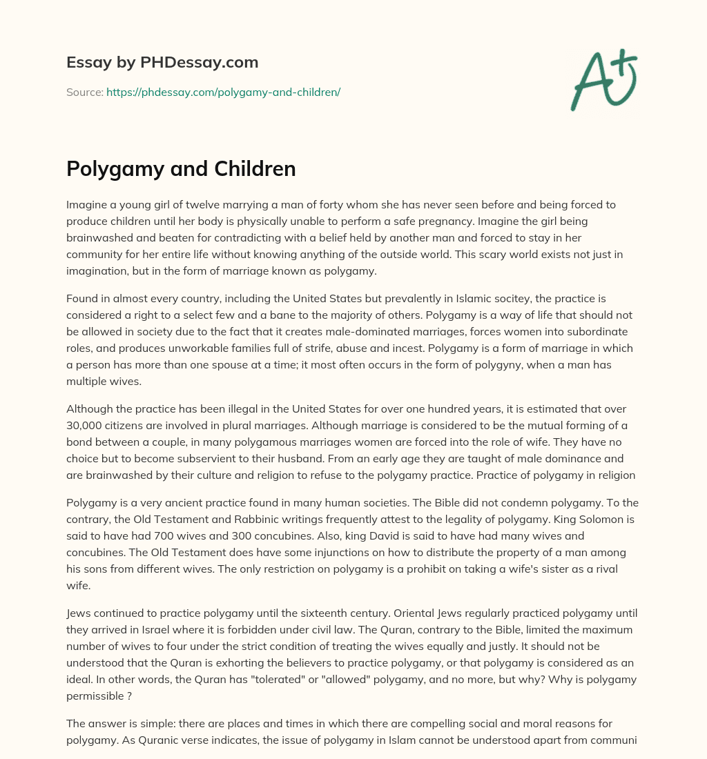 Polygamy and Children essay