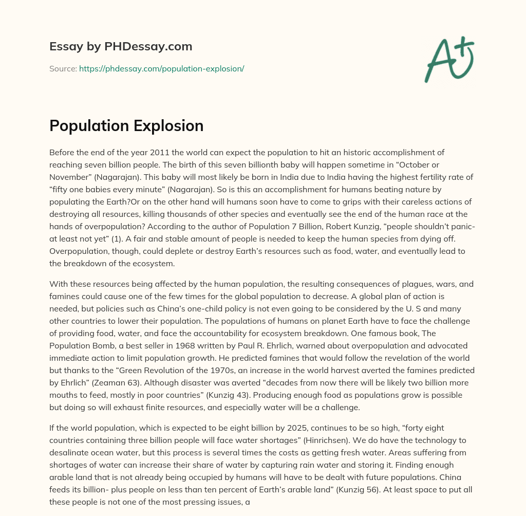 population explosion essay outline