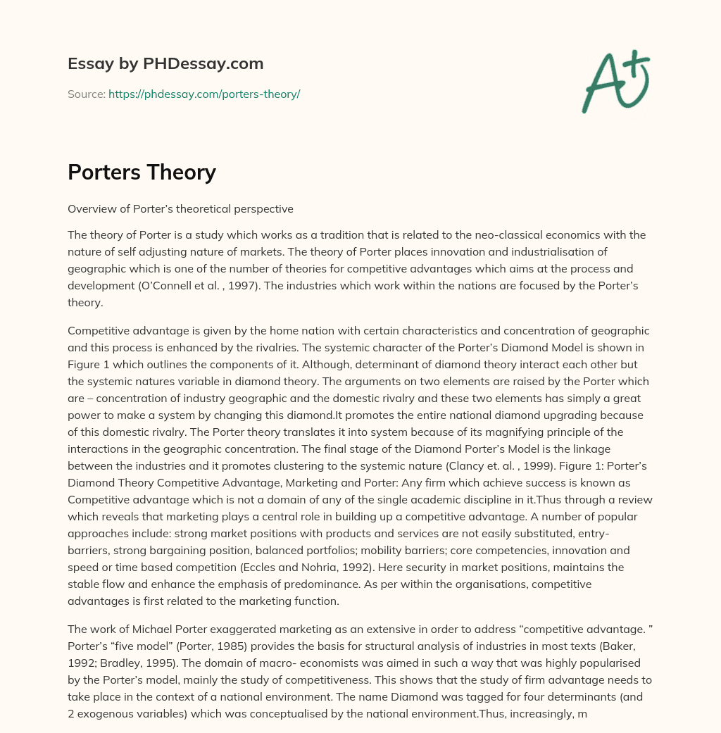 Porters Theory essay