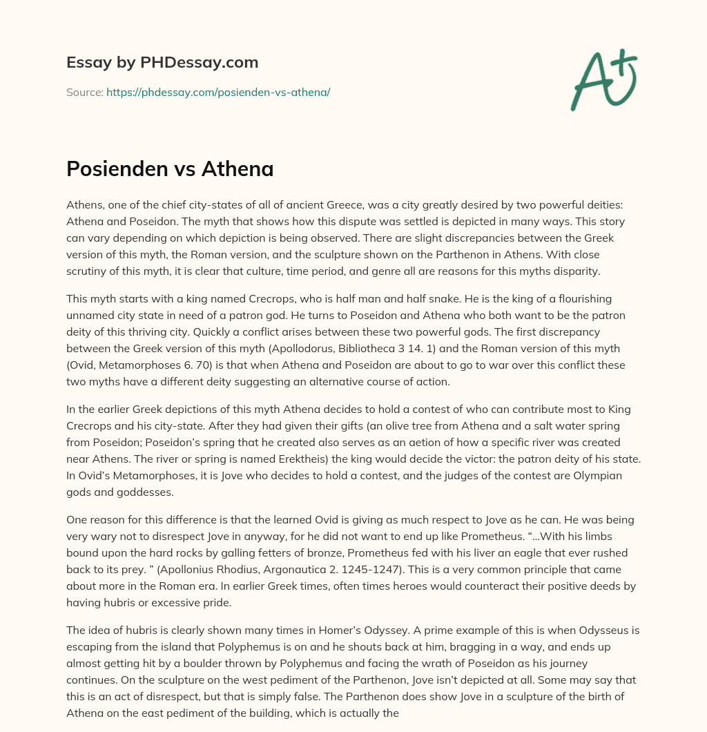 Posienden vs Athena essay