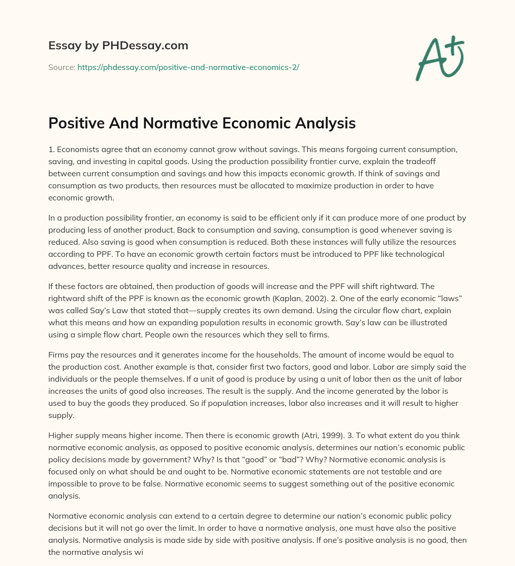 positive-and-normative-economic-analysis-example-600-words-phdessay