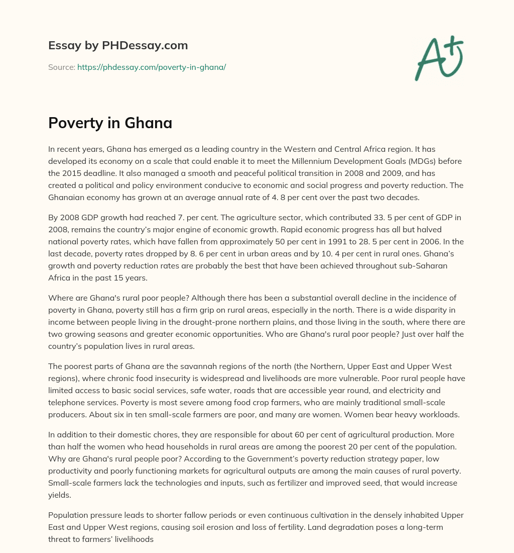 essay on poverty in ghana