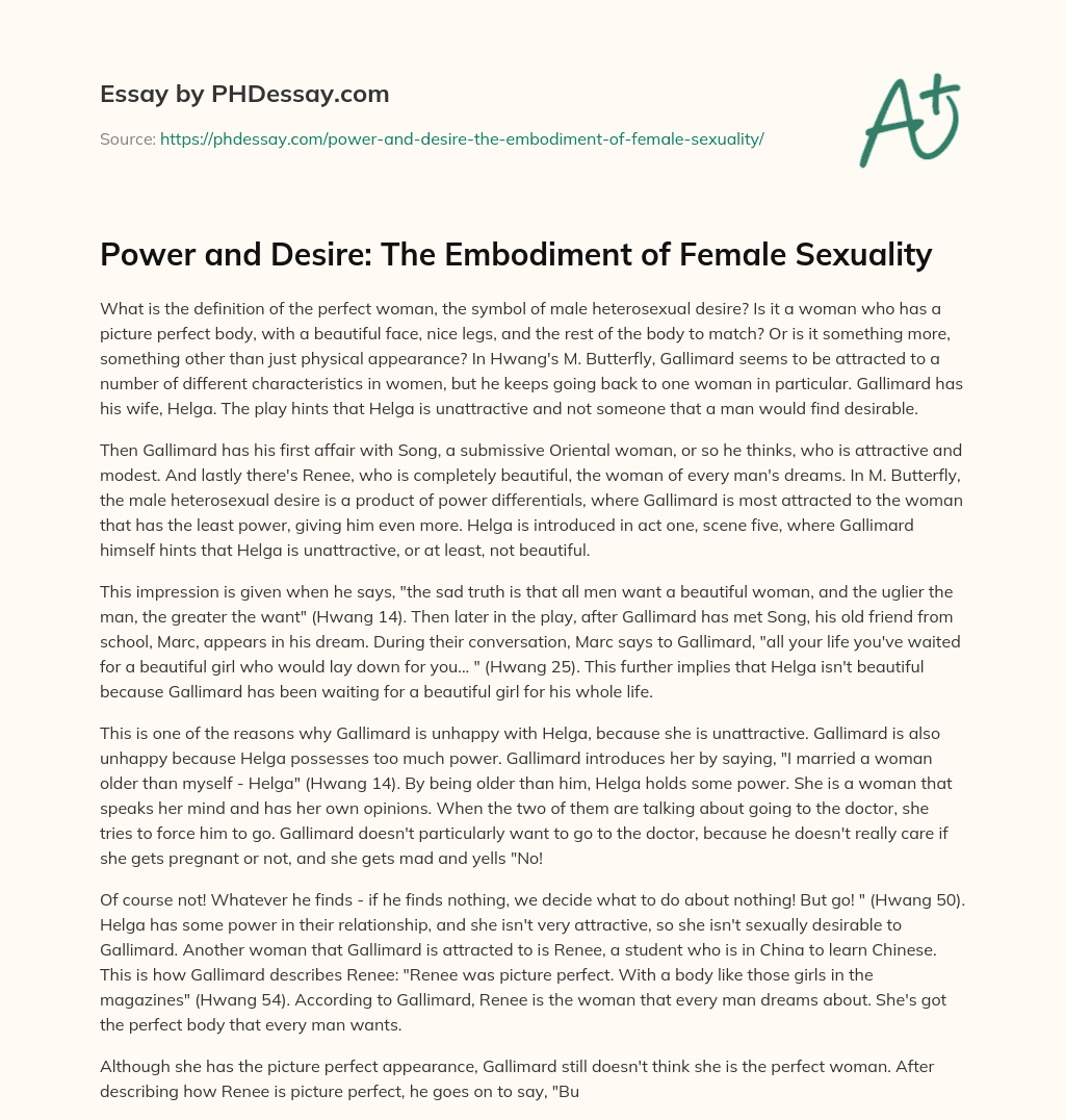 Power and Desire: The Embodiment of Female Sexuality essay