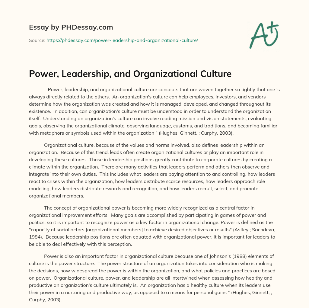 power and leadership essay