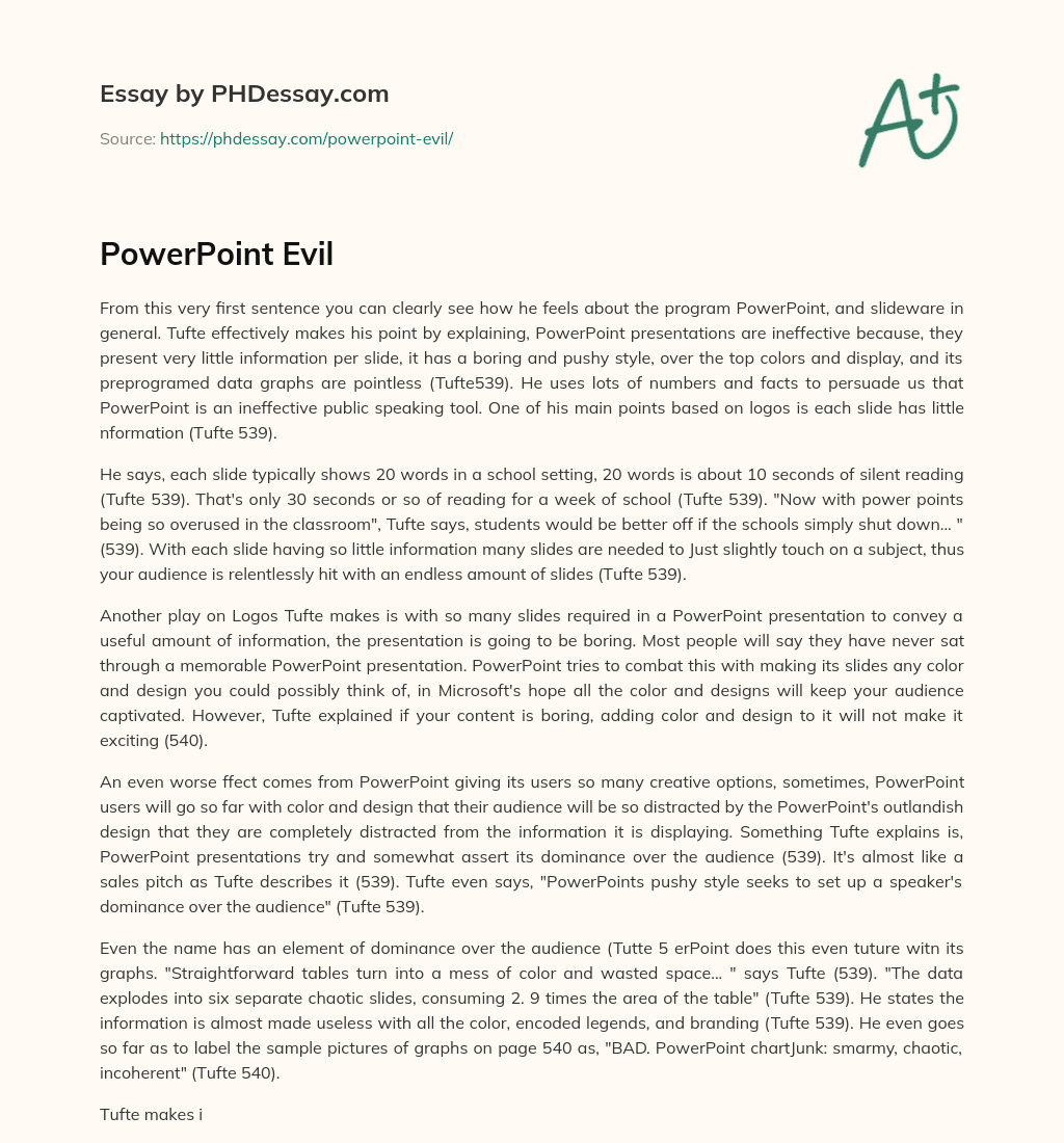 PowerPoint Evil essay