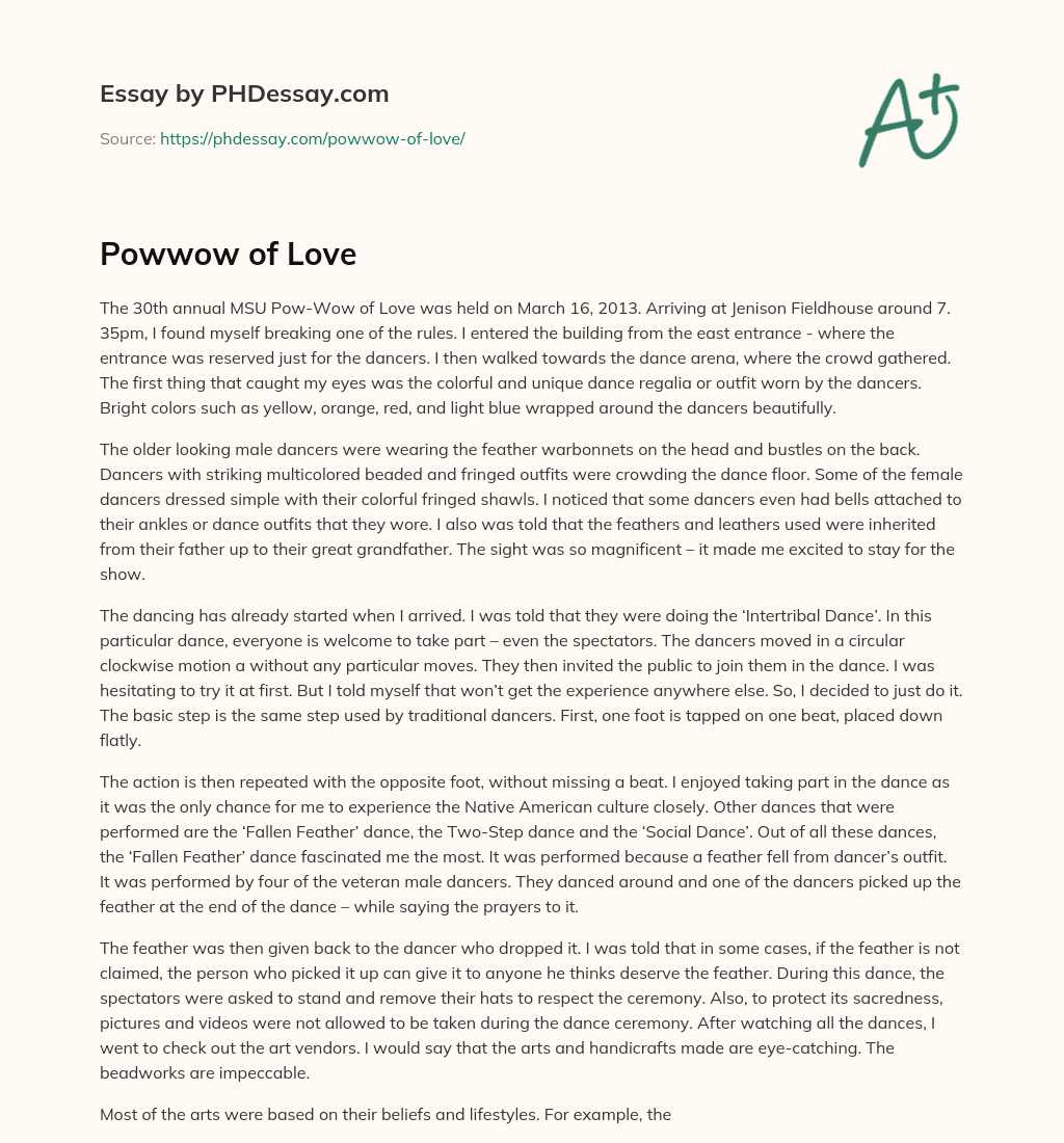 Powwow of Love essay