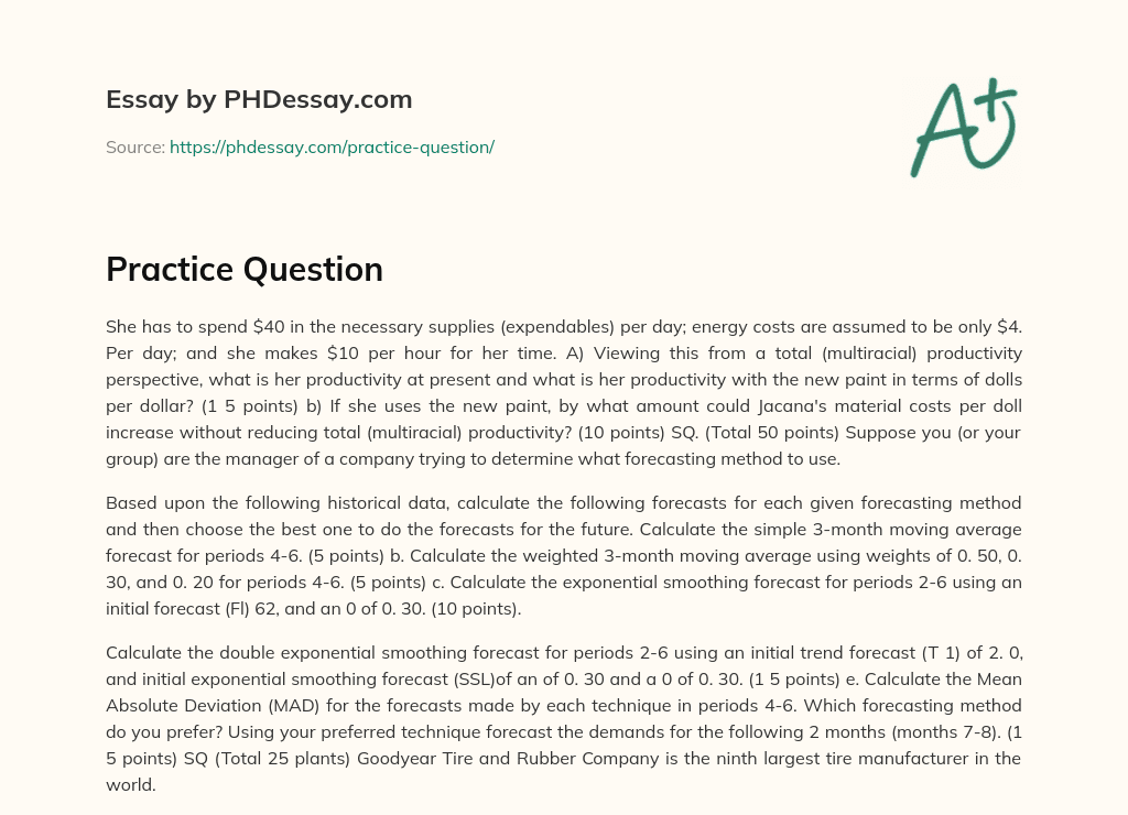 Practice Question essay