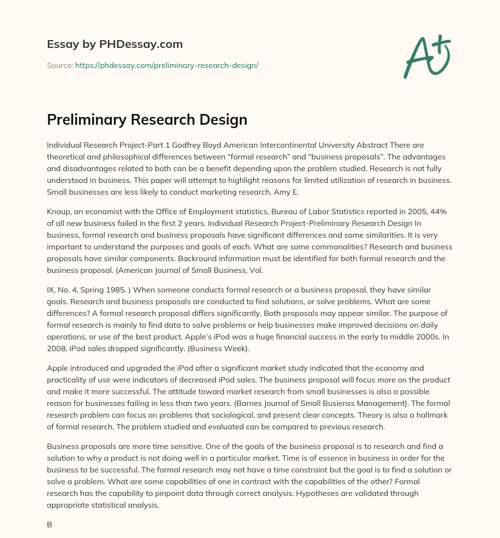 define research design essay