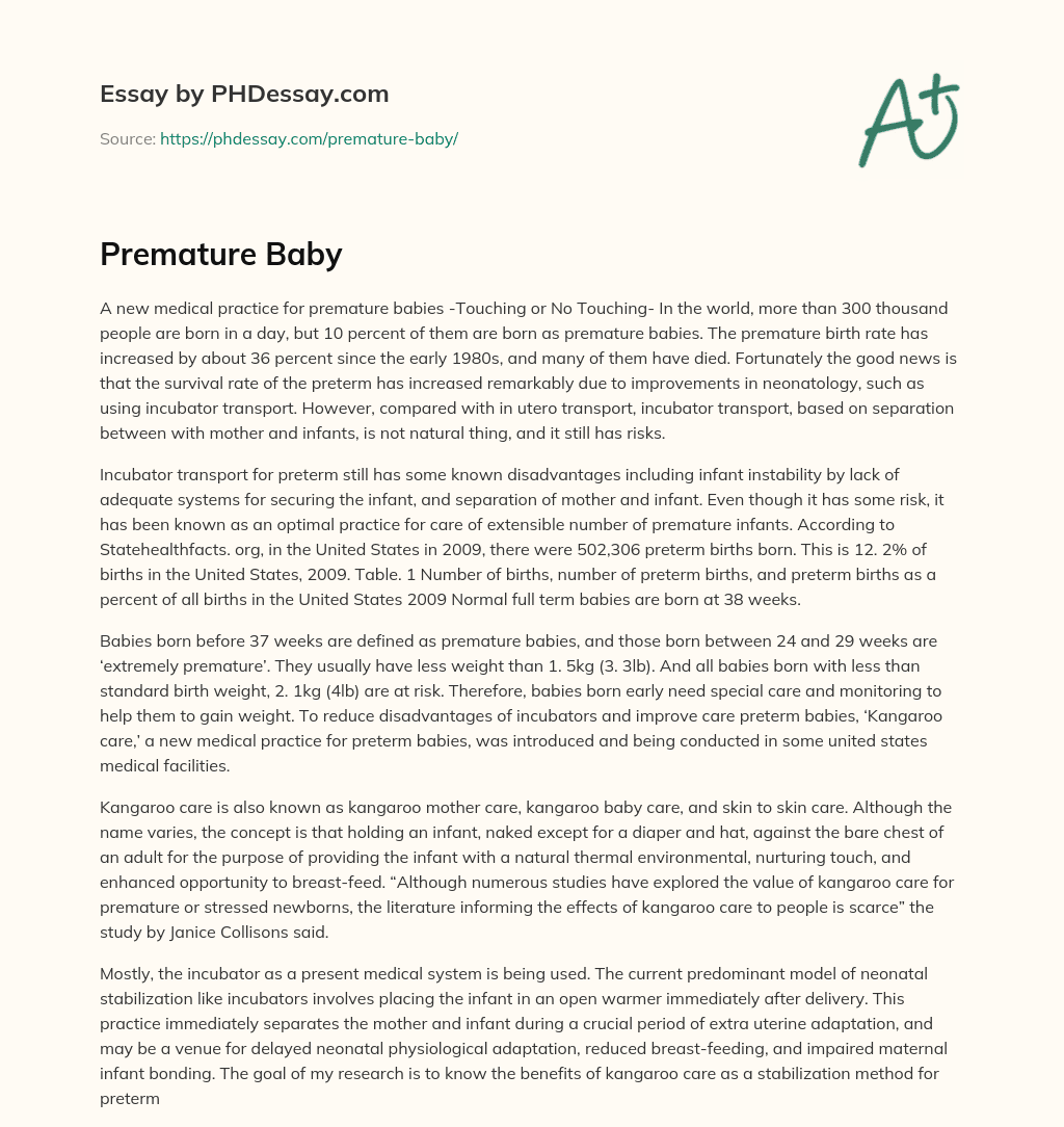 essay on premature babies