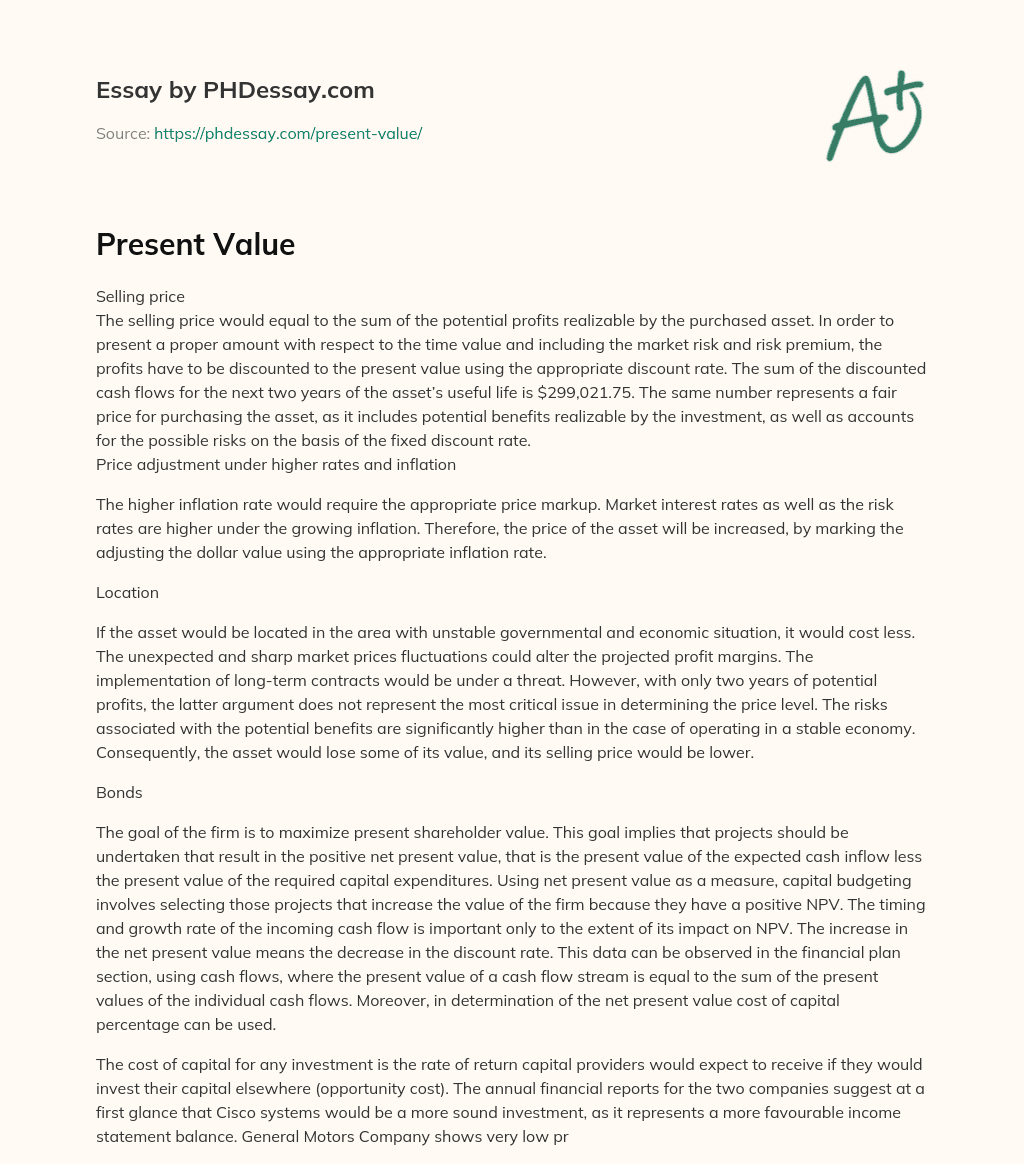 Present Value essay
