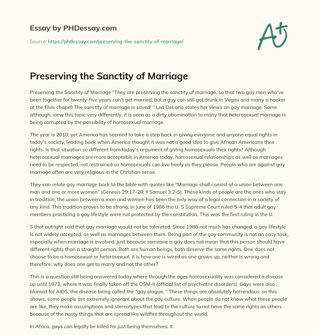 preserving-the-sanctity-of-marriage-phdessay