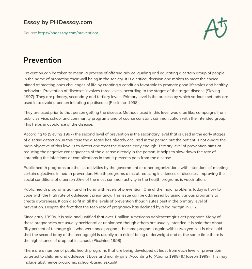 essay reflection on aids on prevention and control measures