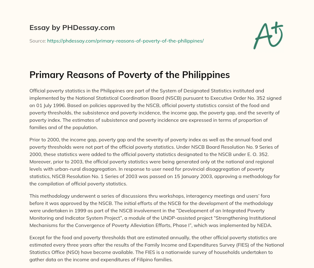 poverty in the philippines essay 300 words