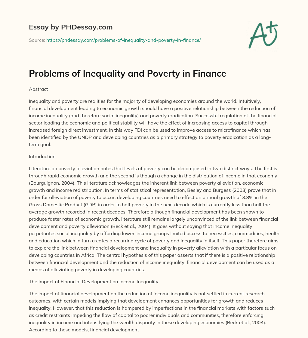 poverty and inequality phd thesis