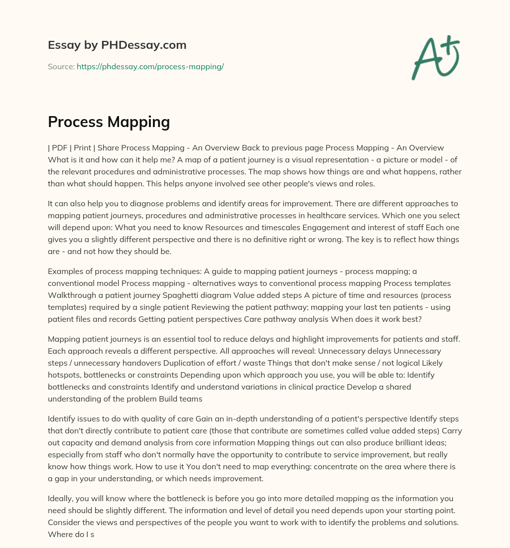 Process Mapping essay