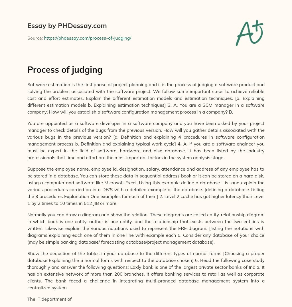 Process of judging essay