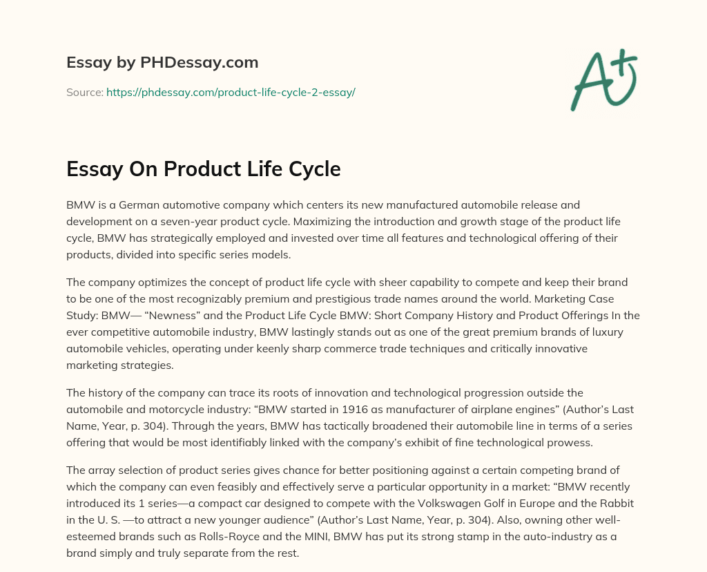 Essay On Product Life Cycle essay
