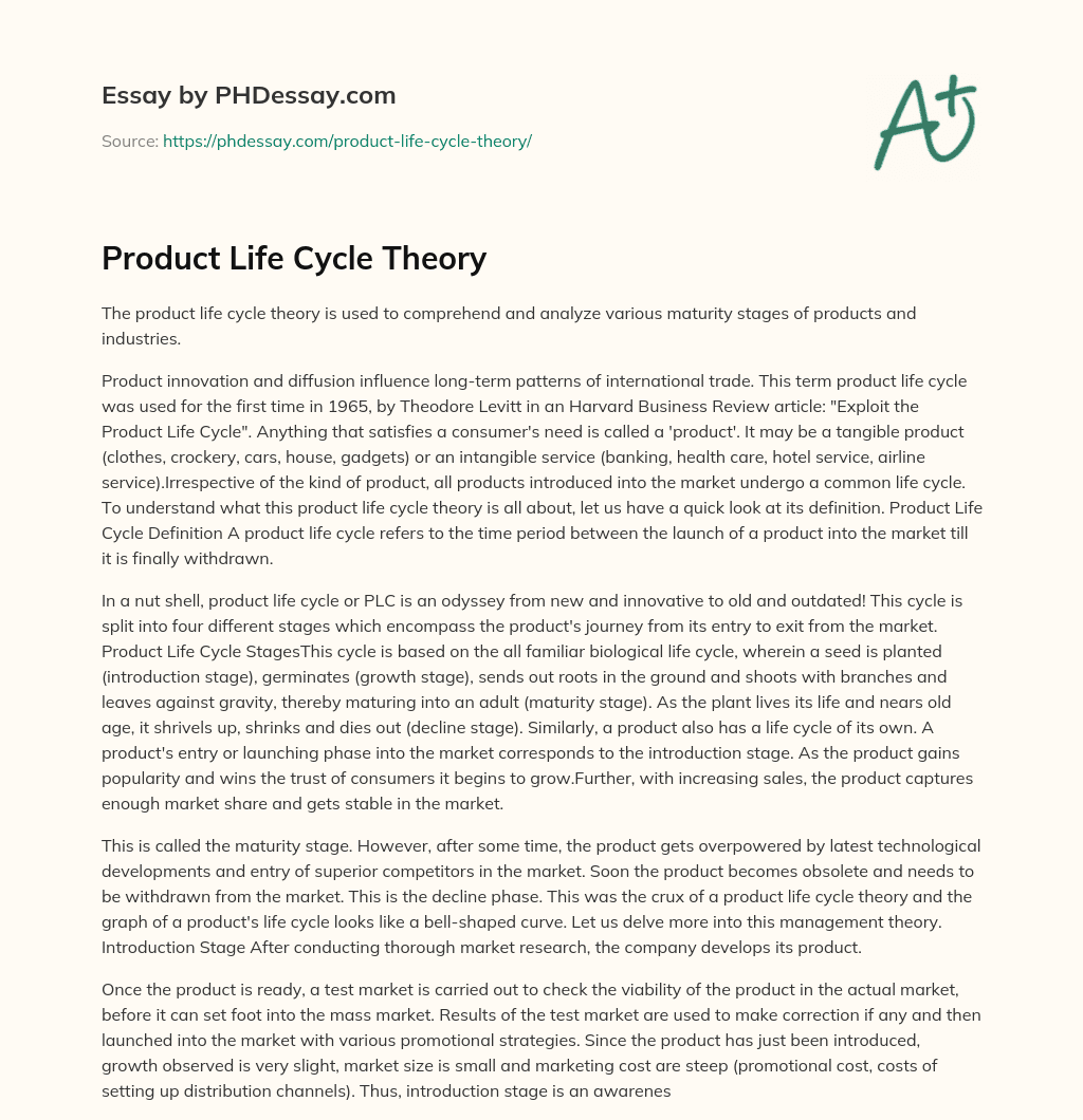 Product Life Cycle Theory essay