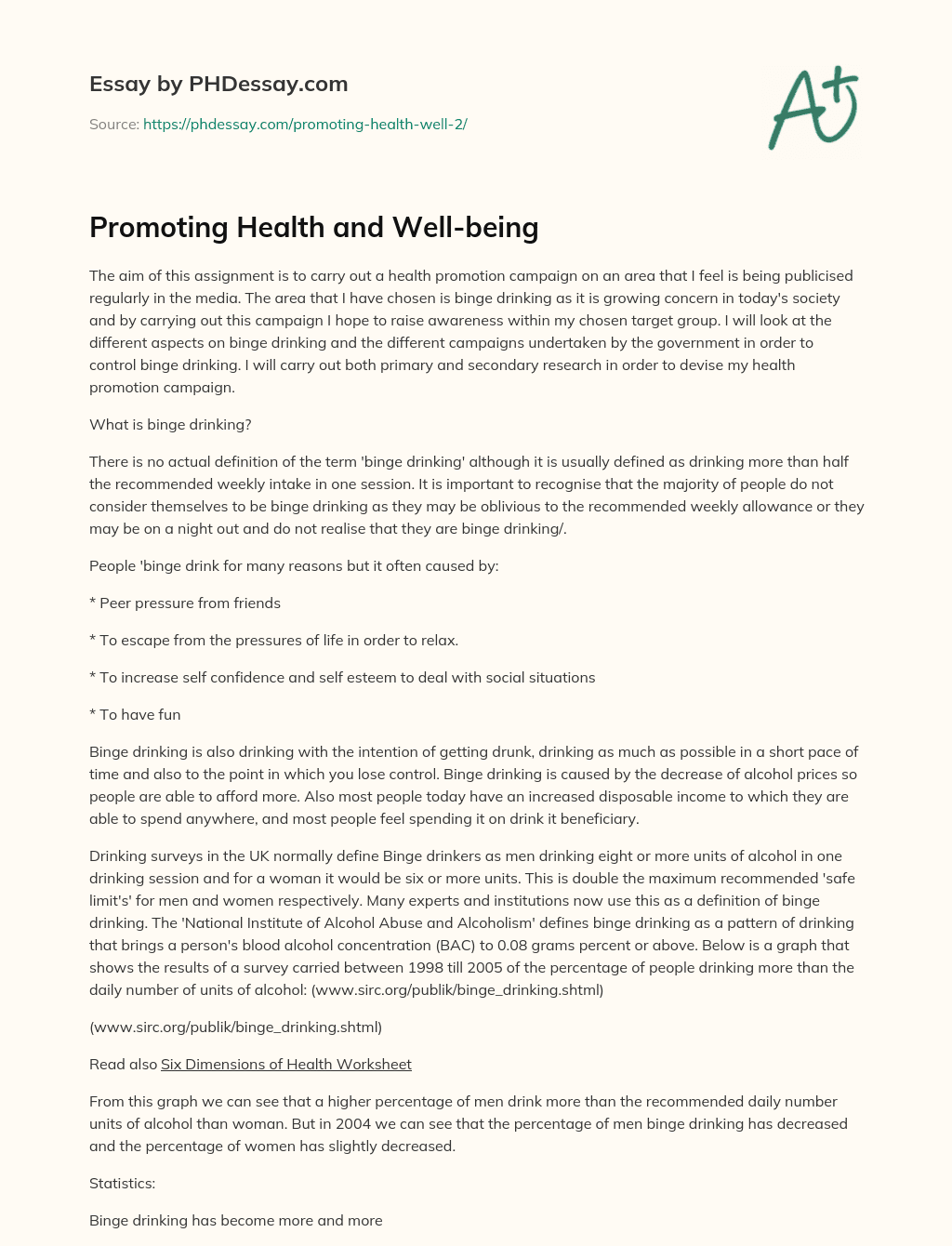 essay on good health and well being