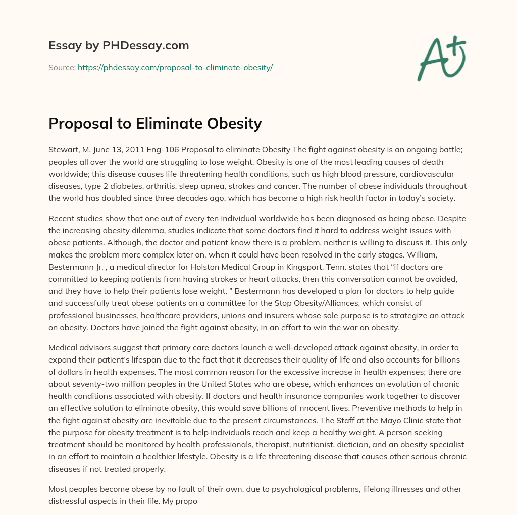 obesity proposal essay