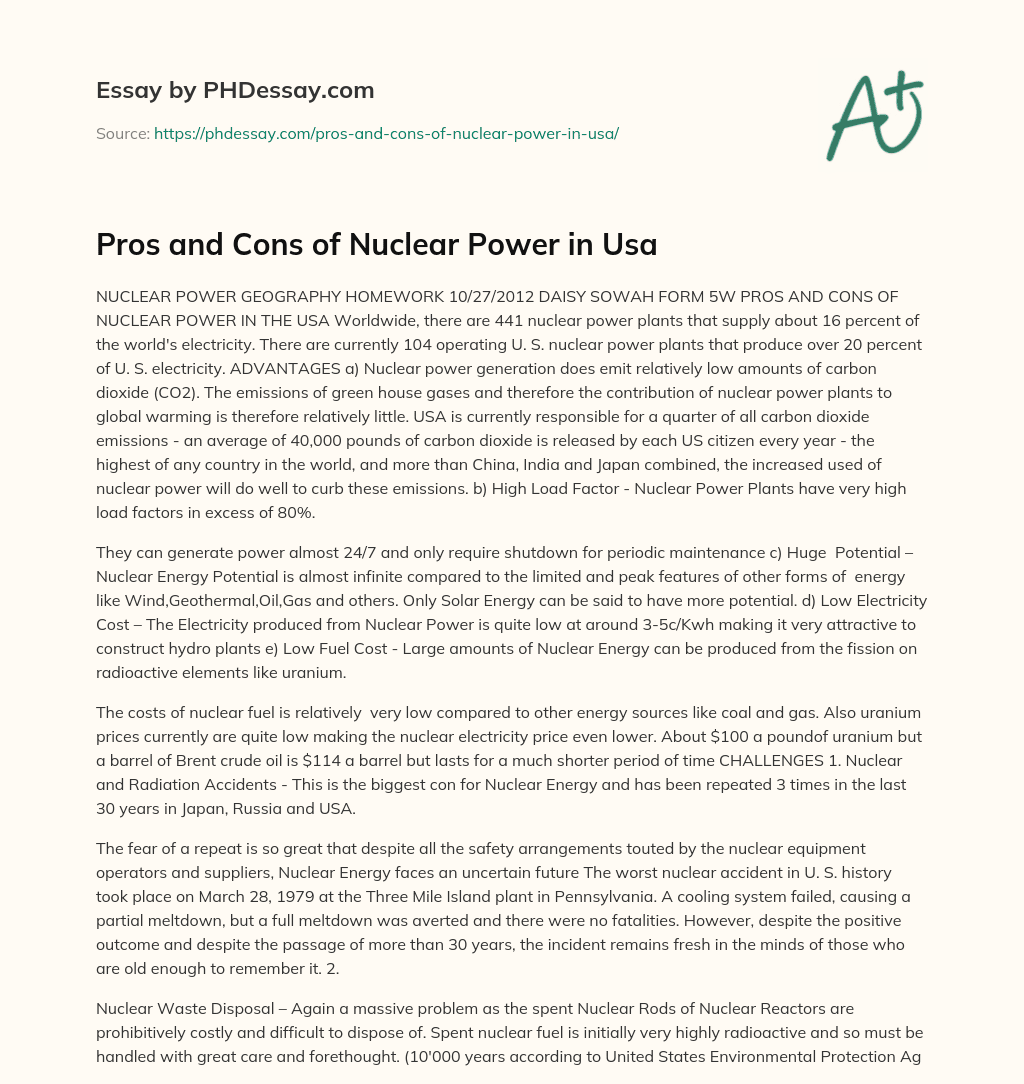 pros and cons of nuclear weapons essay
