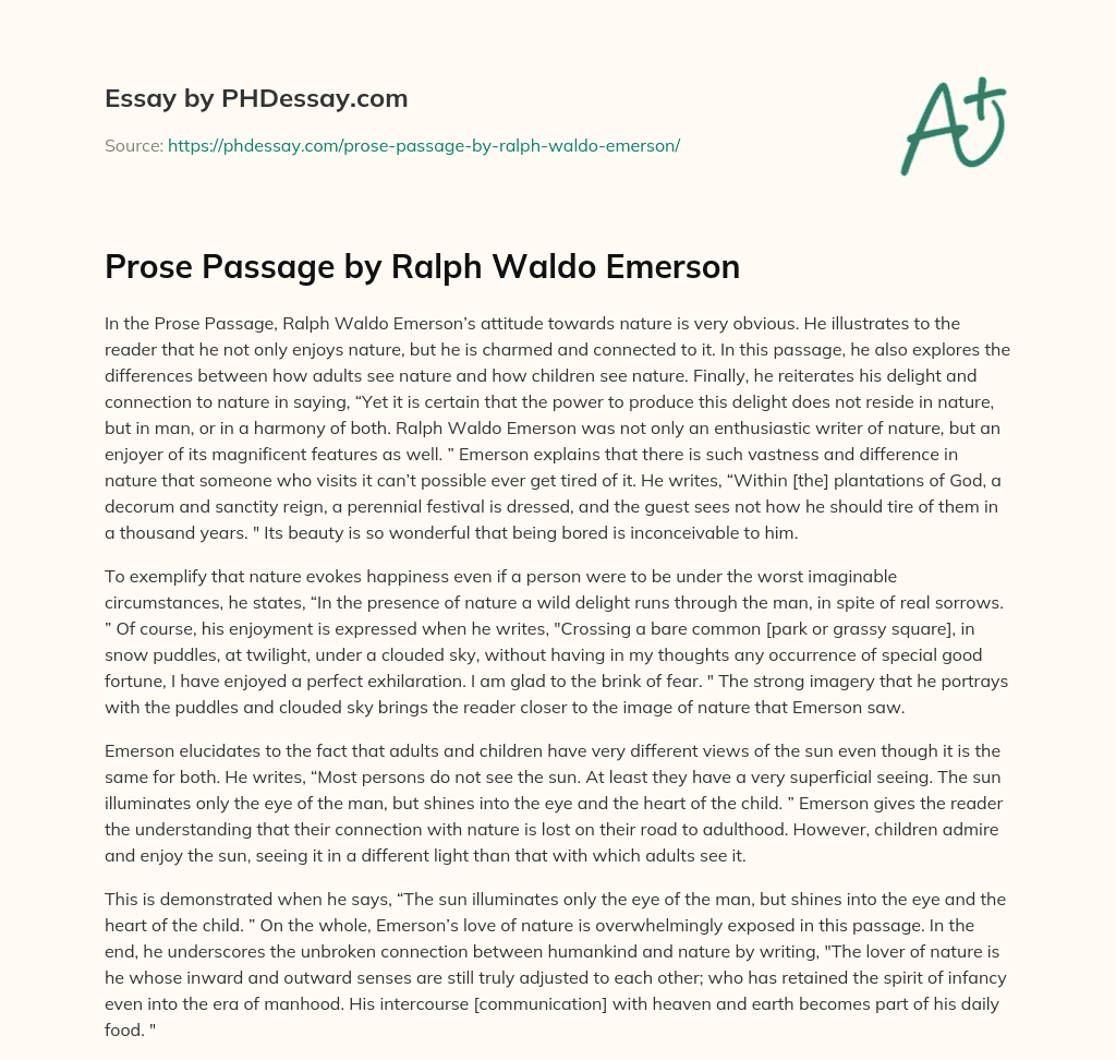 waldo emerson essay