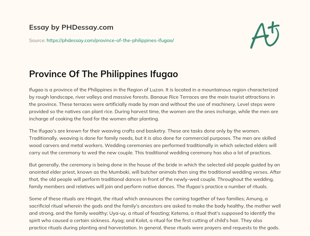 Province Of The Philippines Ifugao essay