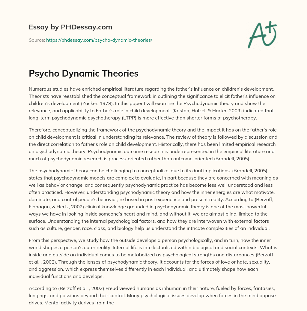 Psycho Dynamic Theories essay