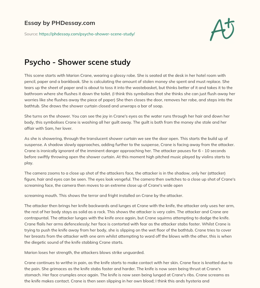 Psycho Shower scene study