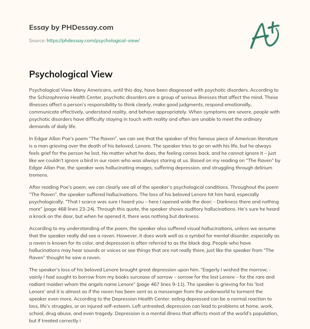 Psychological View essay
