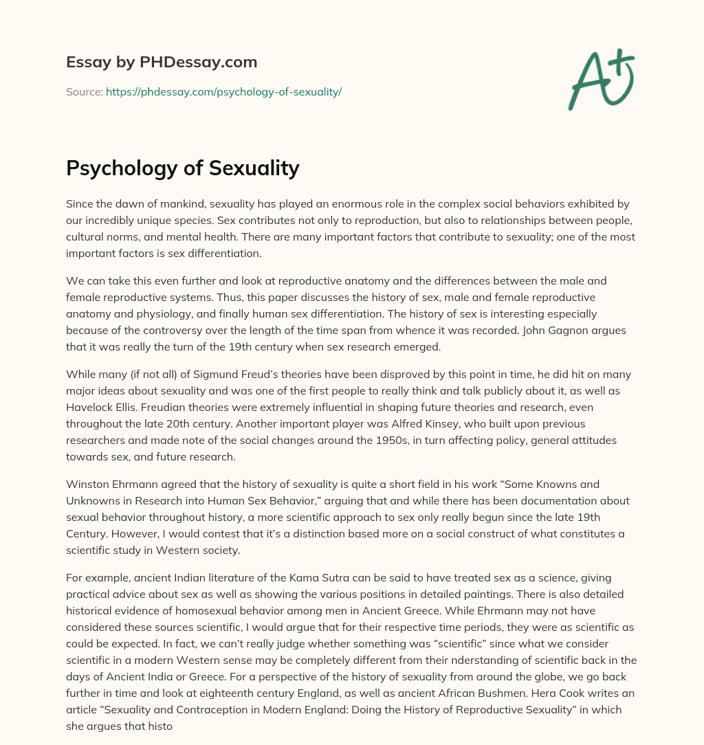 Psychology of Sexuality essay