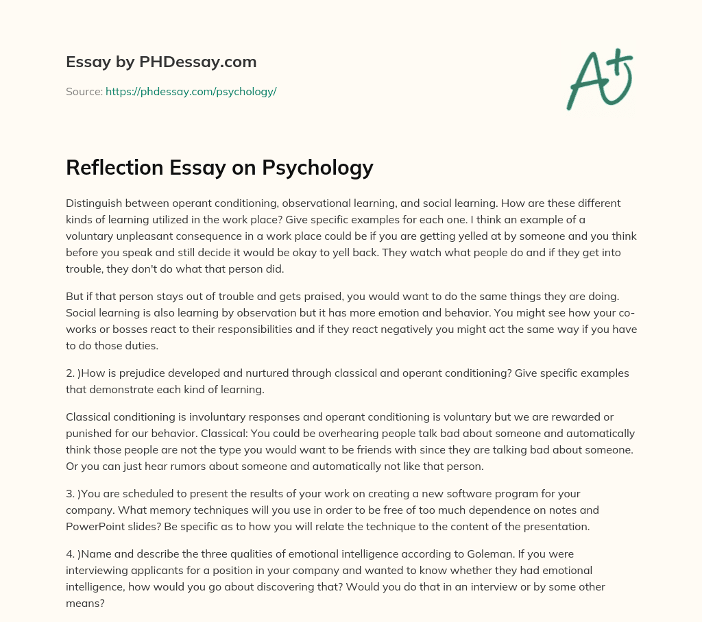 psychology perspectives essay