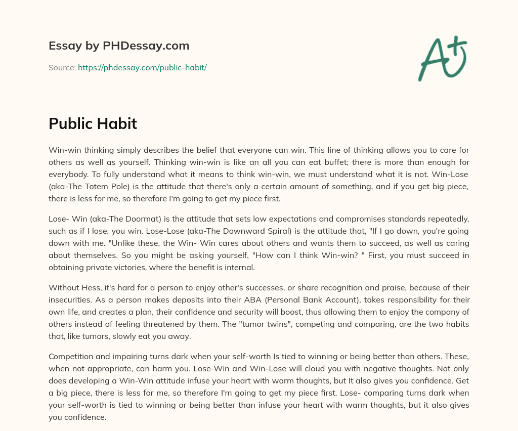 Public Habit essay