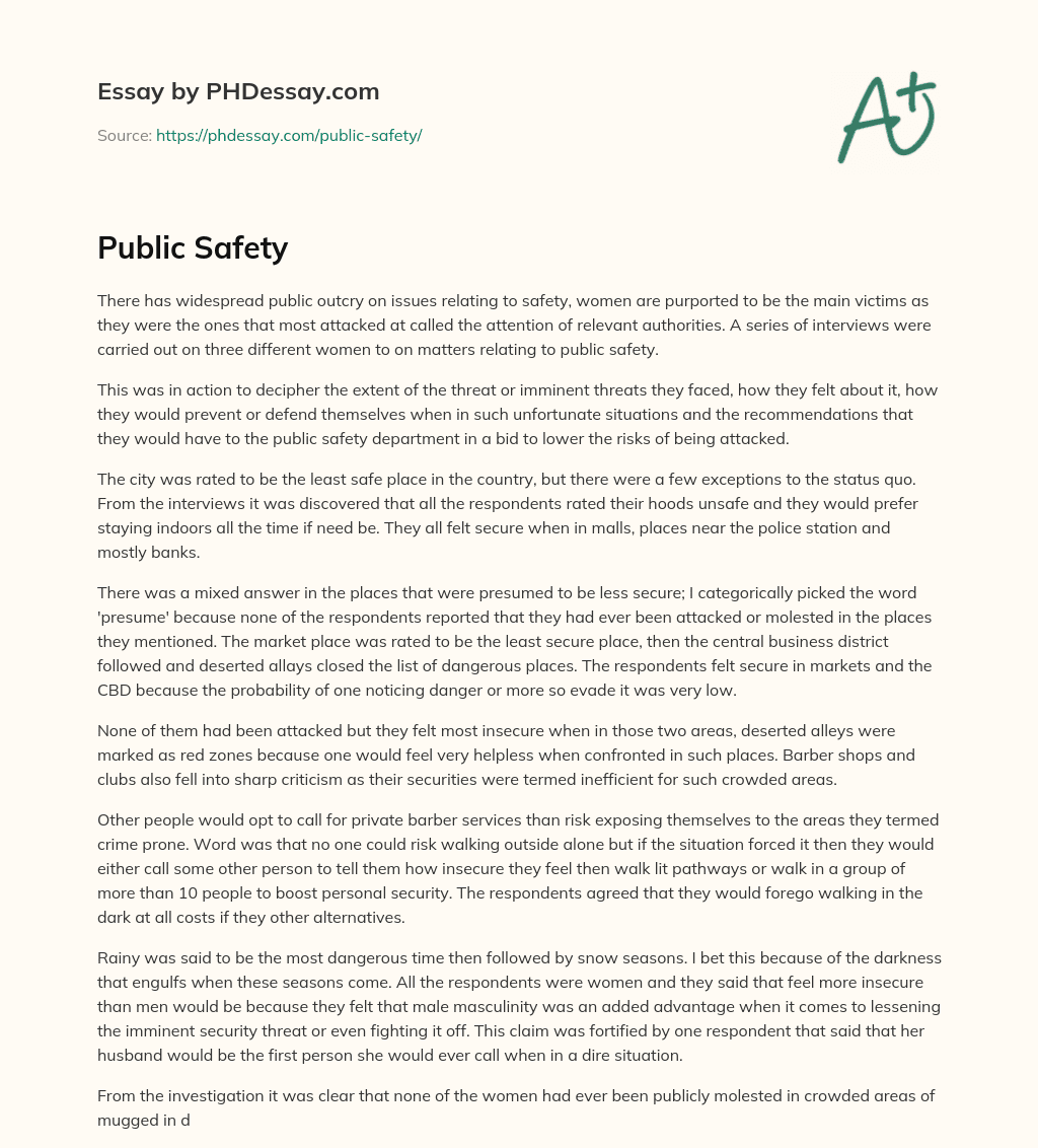 Public Safety essay