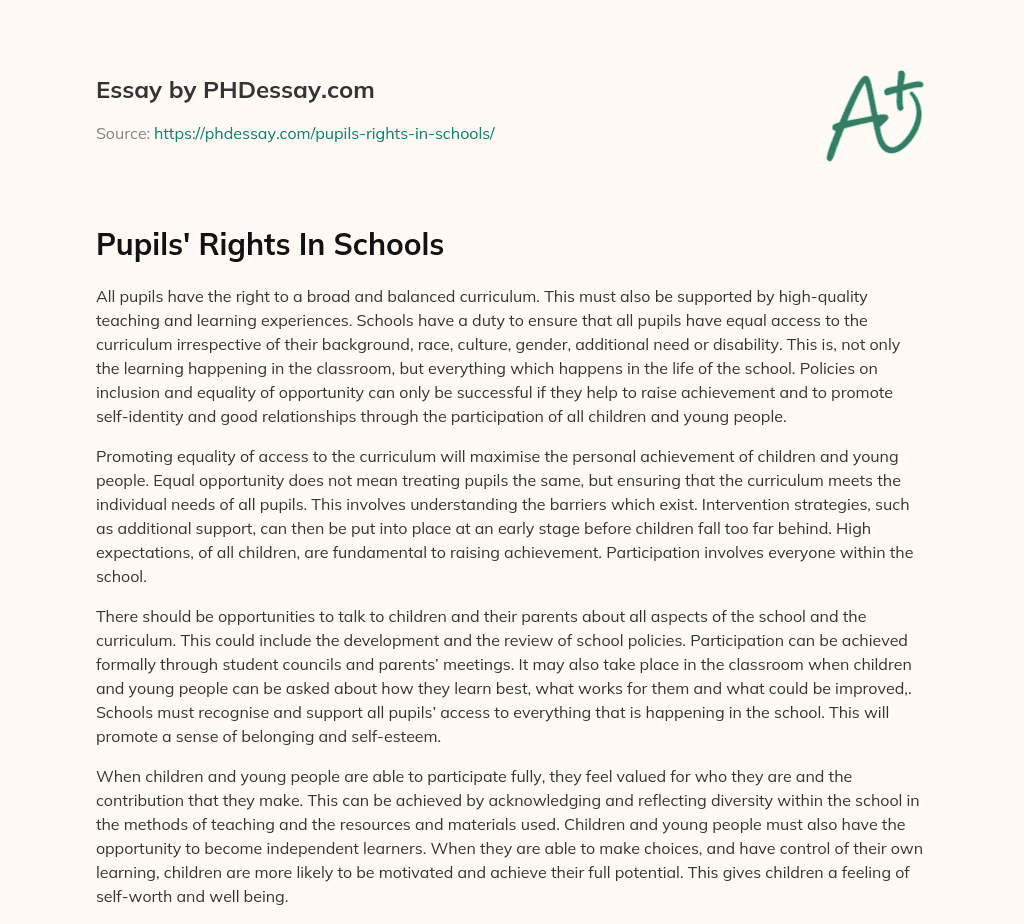 essay on rights to education