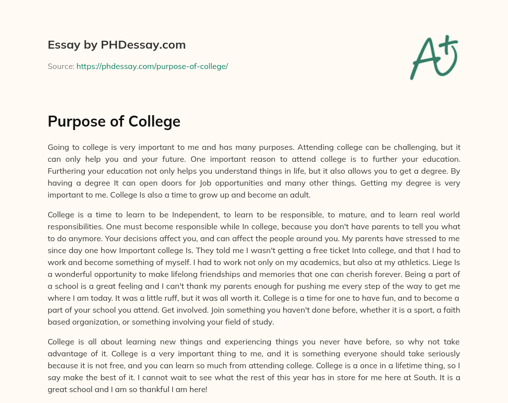 purpose college essay